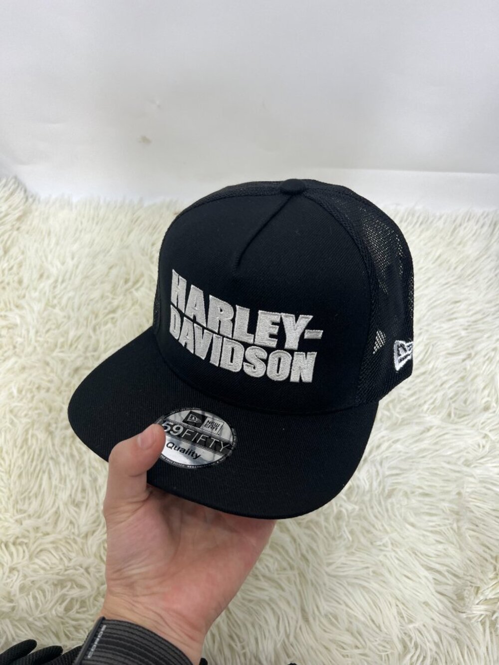 Harley-Davidson Embroidered Snapback Hat Black Trucker Cap Motorcycle Biker Styl